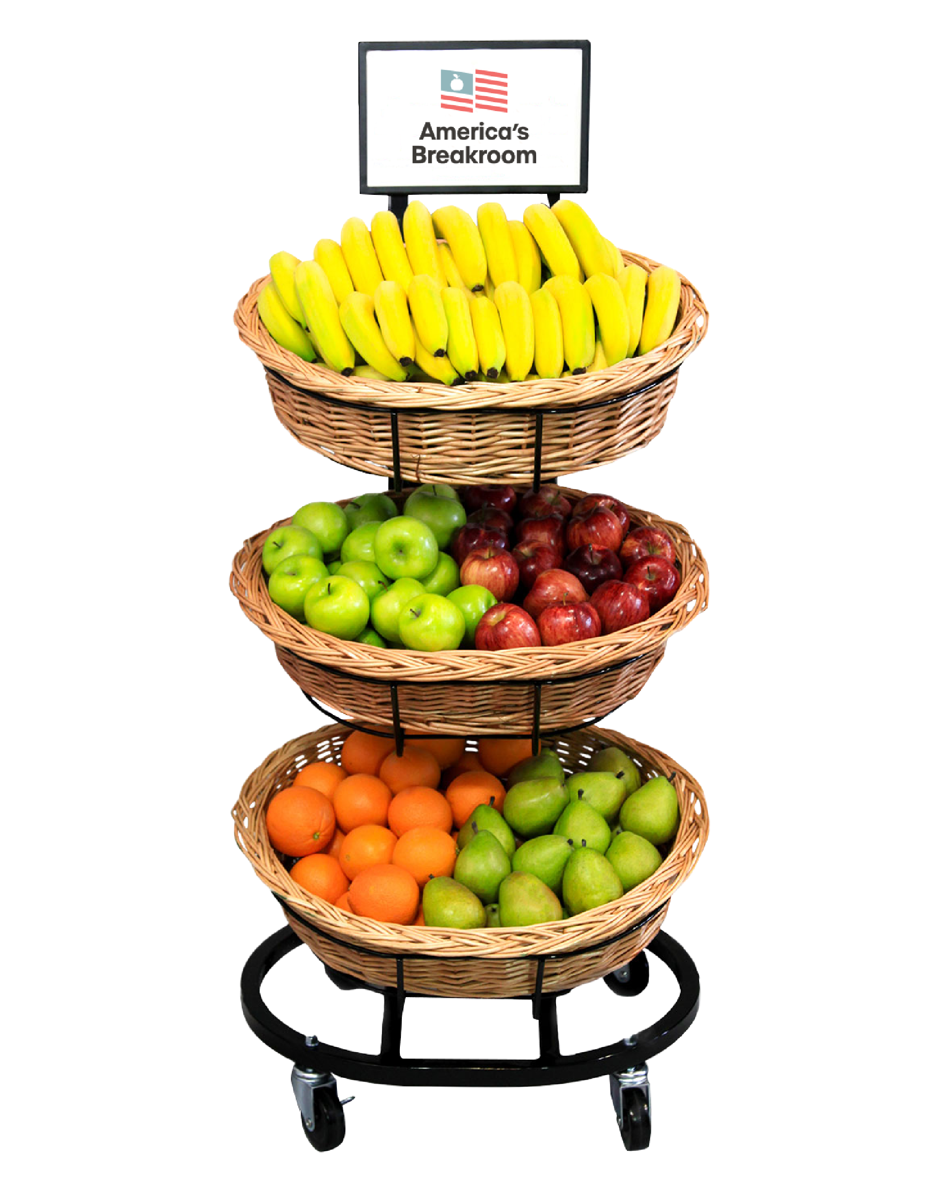 Fruit baskets in a stand