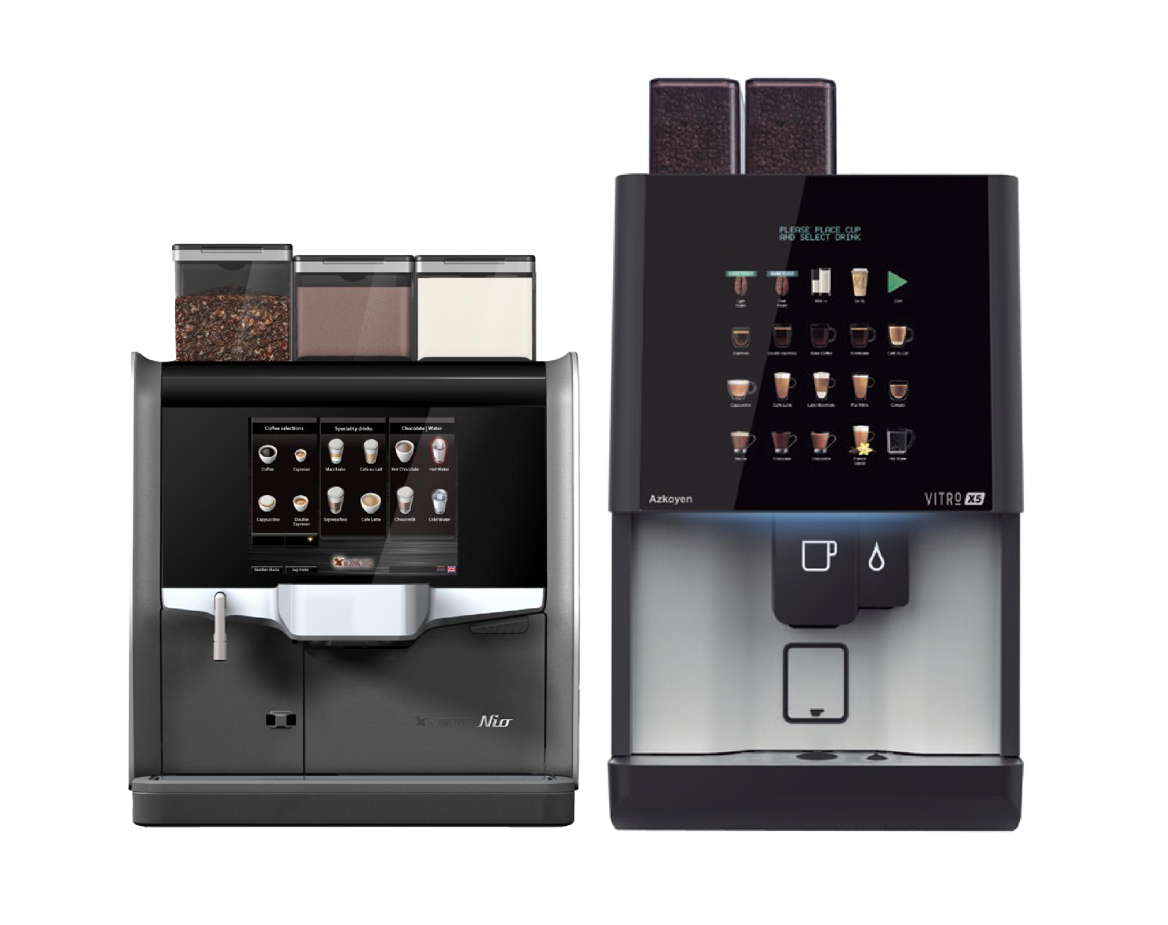 Different options of coffee machine