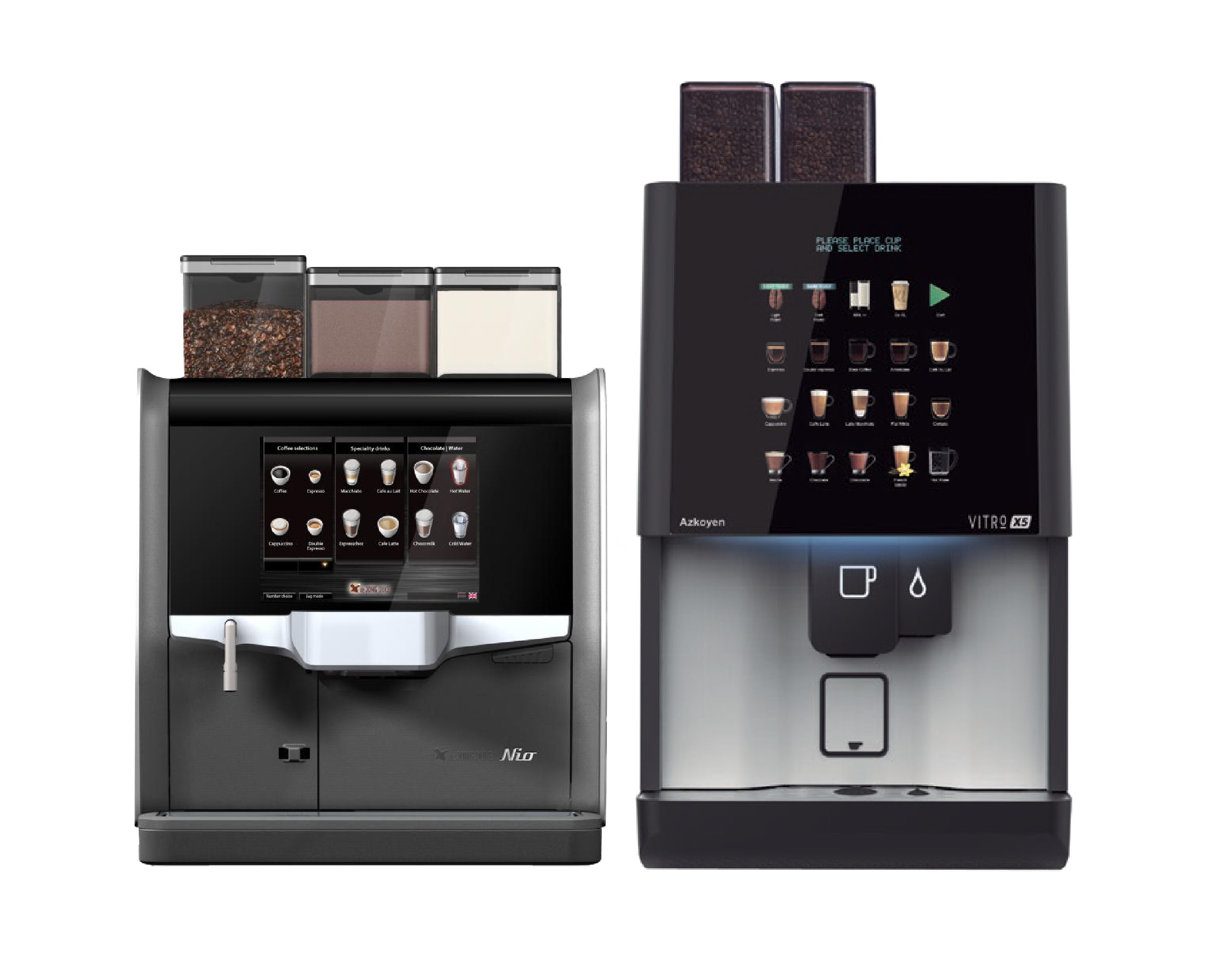 Different options of coffee machine